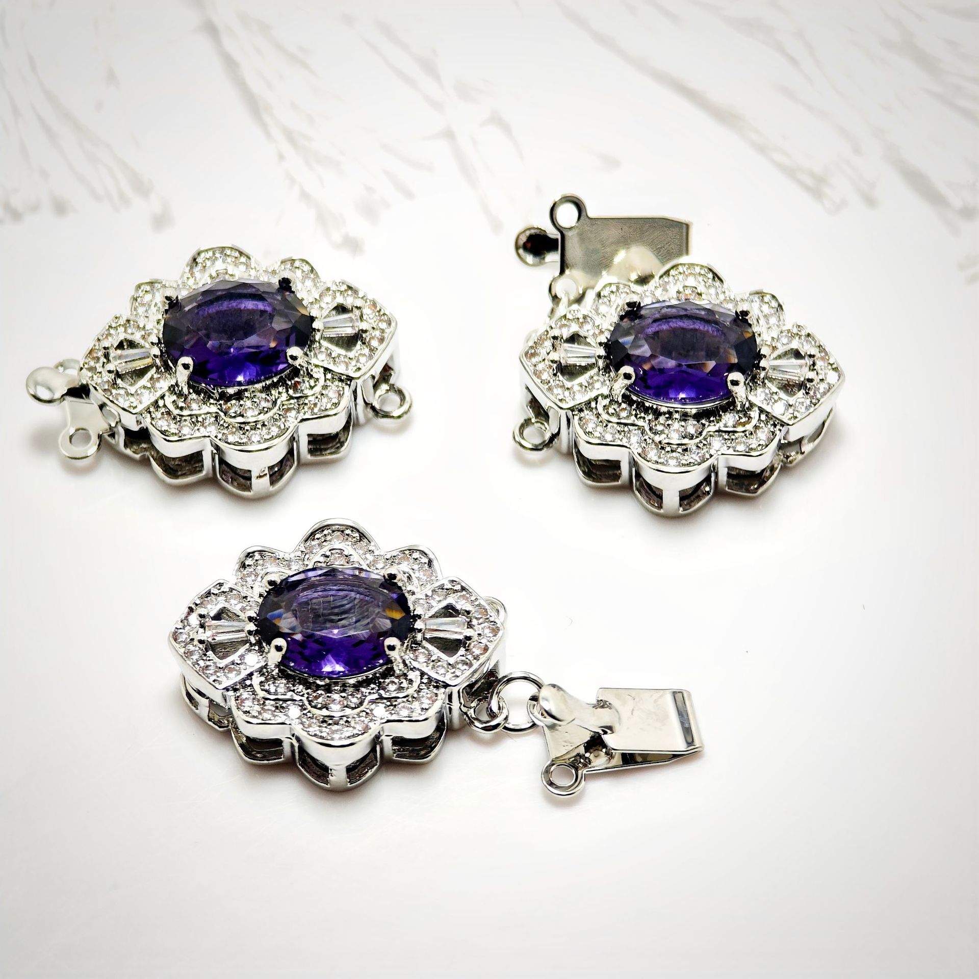 High color retention, real gold plating, double hanging, zirconium pearl buckle, pin, buckle necklace, connecting buckle head, DIY jewelry bracelet pic 29