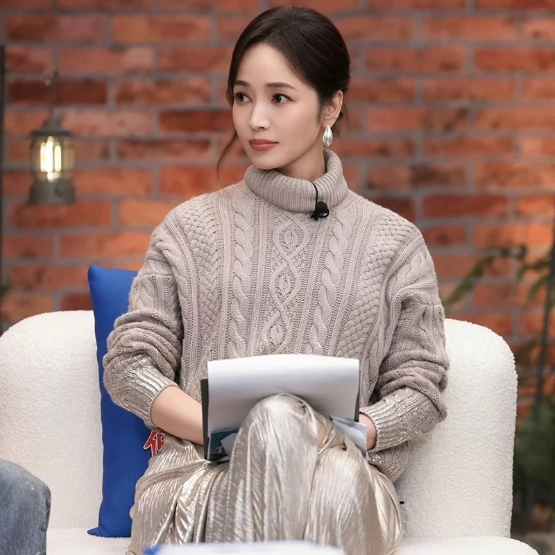 侯佩岑同款金银双色果荚双面叶片耳环优雅气质高级感小众时尚耳饰详情6