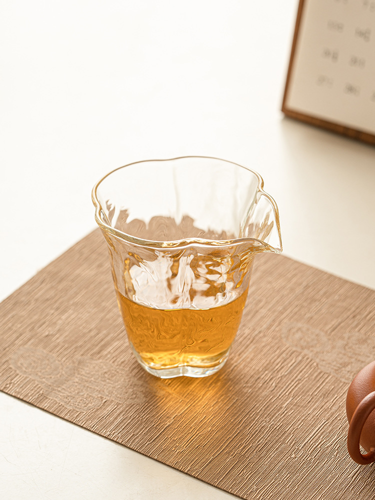 海棠花透明公杯匀杯高硼硅玻璃公道杯茶海耐高温高档泡茶具分茶器详情8