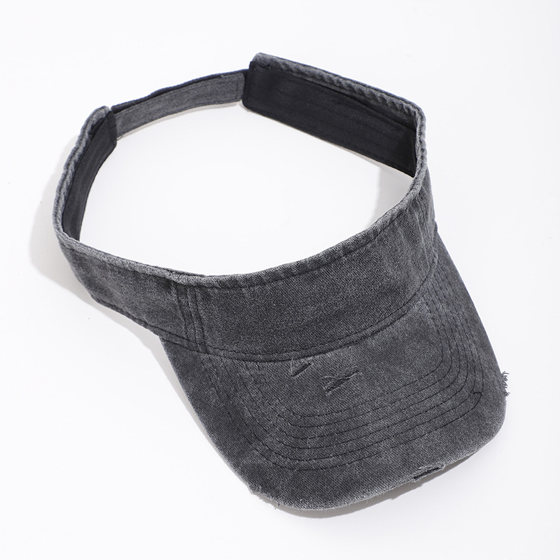 Personalized denim hollow top cap, casual solid color breathable buckle baseball cap, adjustable size, outdoor sun protection cap pic 5