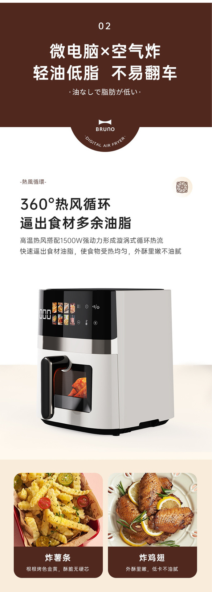 AIRFRYER跨境外贸家用空气炸锅不锈钢多功智能大容量可视电炸锅详情3