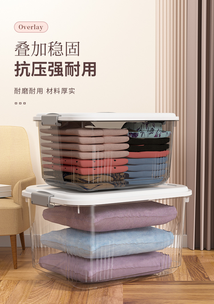 Transparent storage box, organizing box, plastic box, covered hand-held storage box, size, clothing storage box, organizing box 254 pic 7