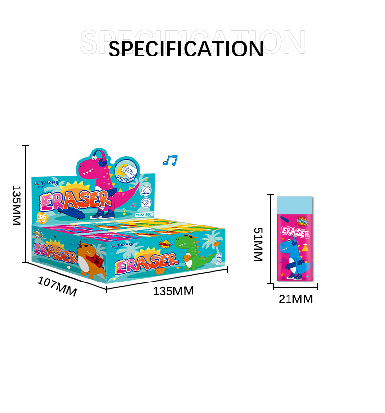 Yalong Cross-border's new wholesale PVC material Kawaii rubber 3-color mixed set cute erasers for school stationery pic 6