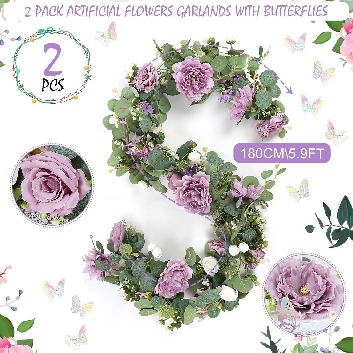 跨境假花藤条仿真花玫瑰花藤条空调客厅管道装饰家居布置仿真藤条详情3