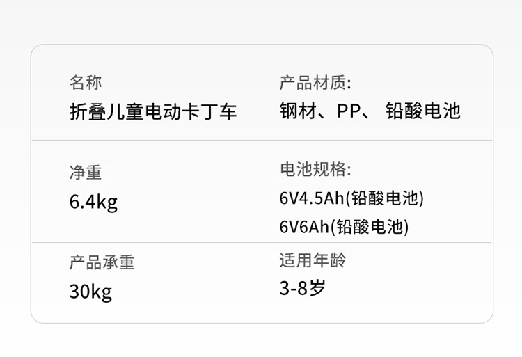 出口免安装儿童卡丁车电动四轮车可折叠可坐人2-6便携儿童玩具车详情18