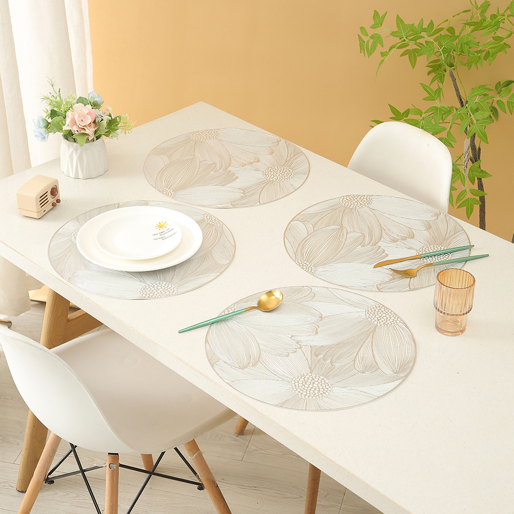 厂家销售欧式跨境PVC烫金桌垫新款轻奢感优雅装饰桌垫防烫隔热垫详情7