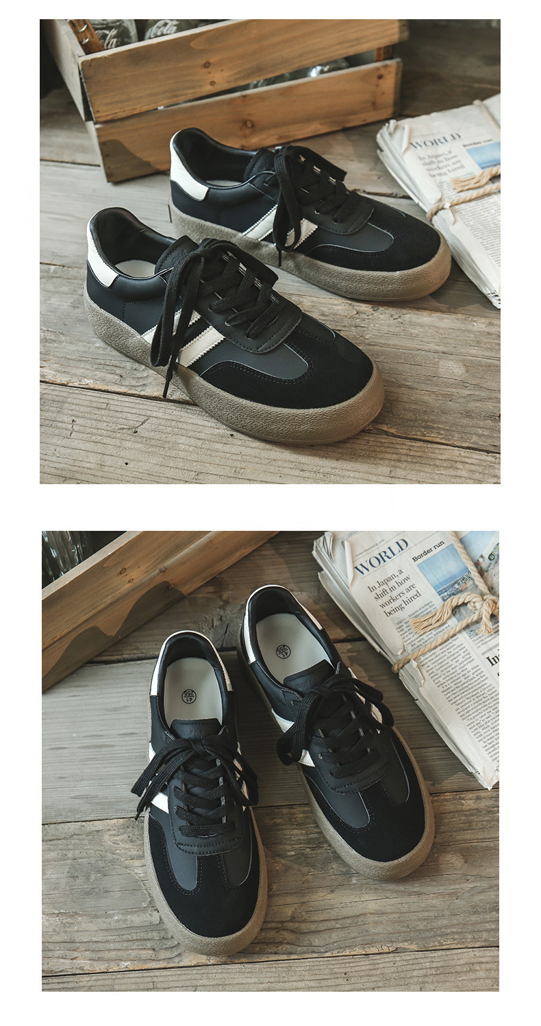 男女同款真皮德训鞋2024新款爆款情侣复古德训小白鞋男新款帆布鞋详情5