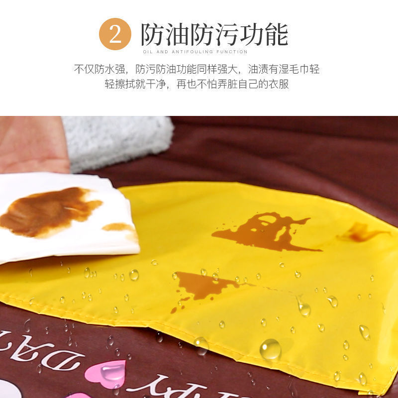 厨房小熊擦手围裙防水防油污挂脖时尚可爱围腰印制logo围裙批发详情7