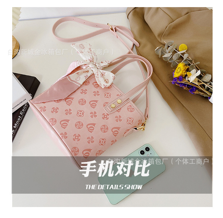 菜篮子2025春夏新款单肩手提包老花质感迷你托特包跨境热销女包详情11