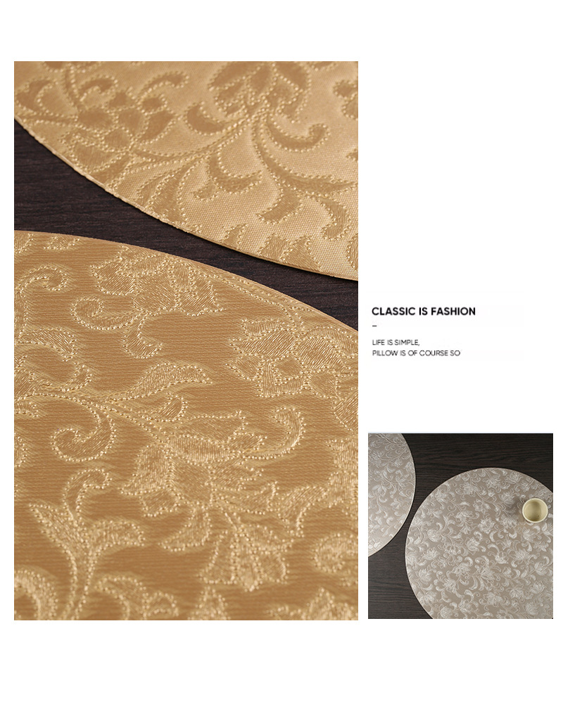 Circular patterned table mat, thickened anti-slip table mat, home office desk mat, simple style pic 11