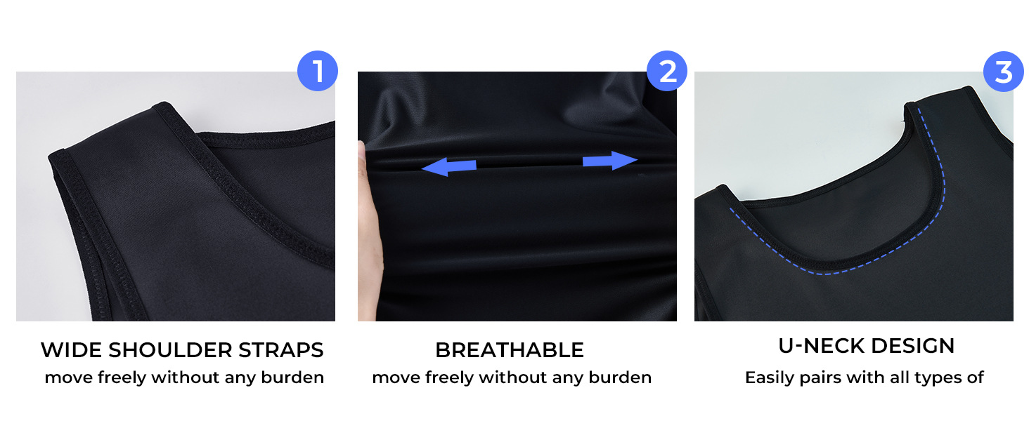 跨境爆款亚马逊男士束身无袖收腹打底衣男士收腹收胸背心详情14