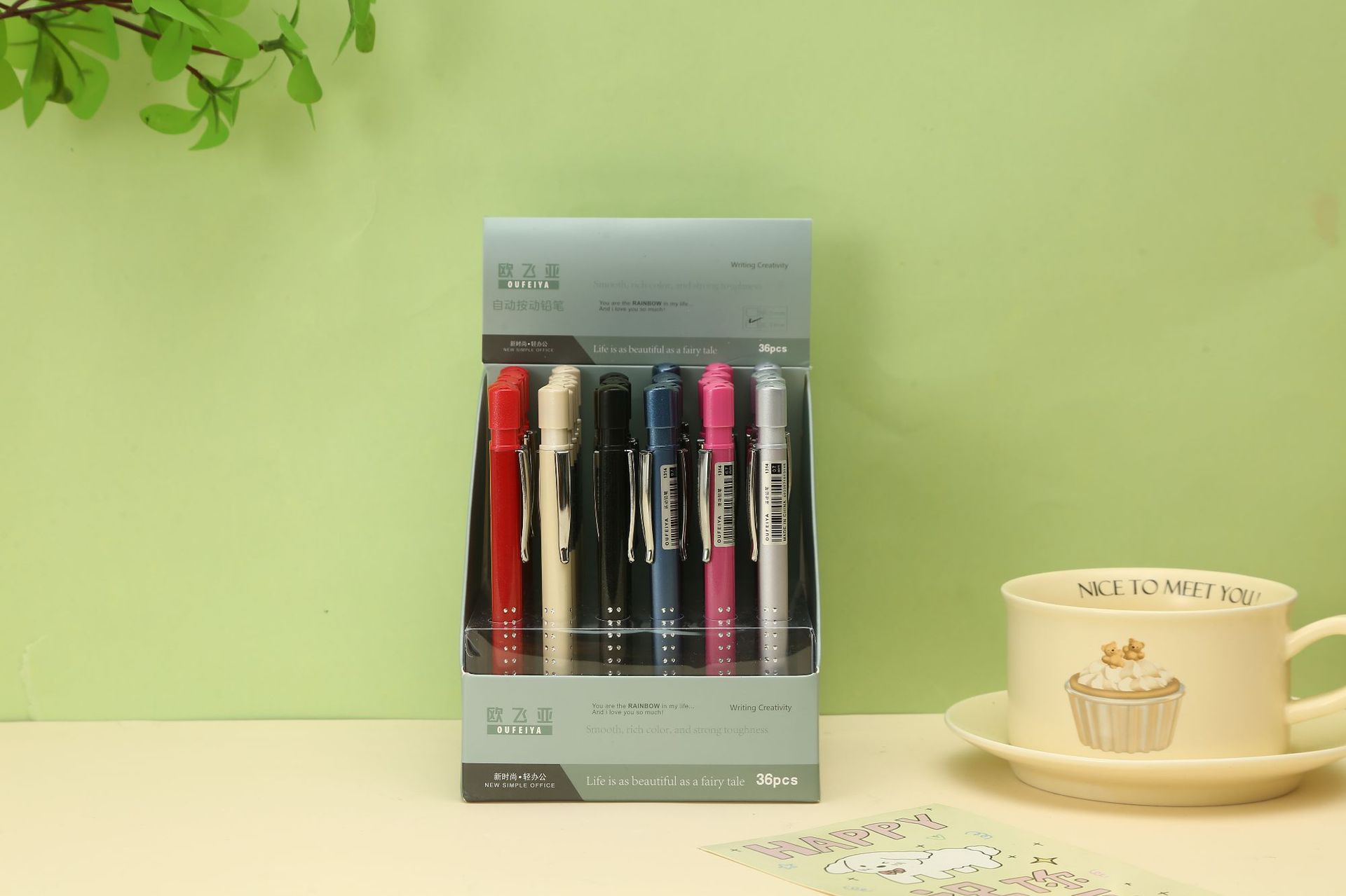 Oufeiya 1314 metal rod weighted office automatic pencil factory direct sales, press pencil wholesale pic 6