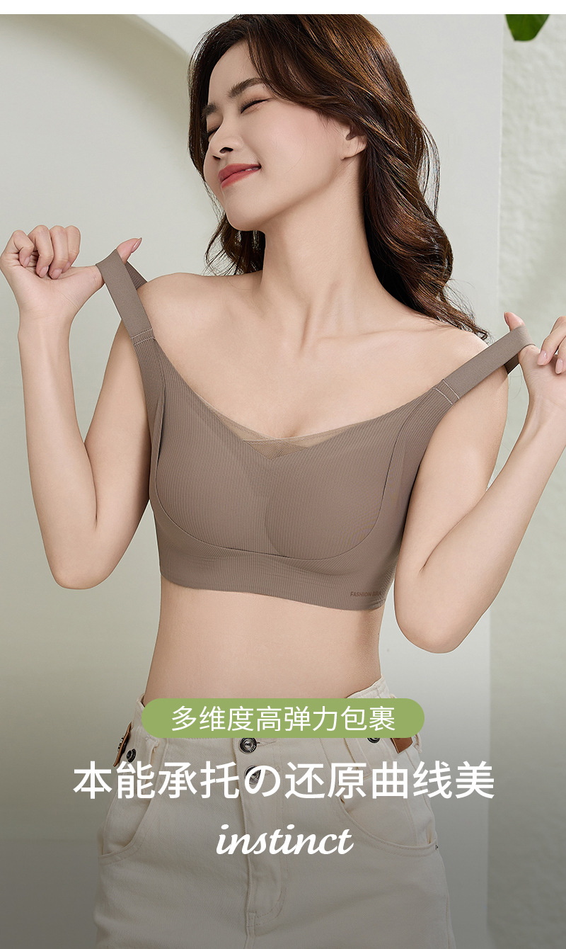 大胸显小聚拢内衣女士无钢圈收副乳防下垂调整型薄款2025新款文胸详情5