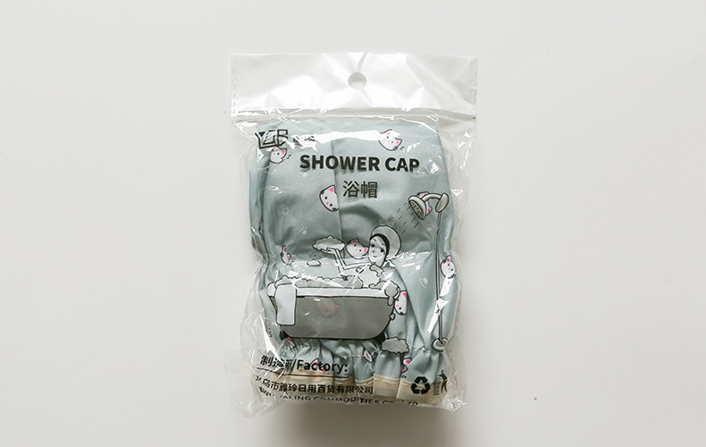 双层浴帽防水洗澡头套家用女夏沐浴帽发套厨房防油烟发膜专用批发详情1