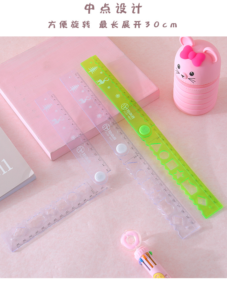 One-horned deer in stock, folding wavy line rulers for primary school students, drawing patterns, soft straight rulers, stationery, wholesale in stock pic 4