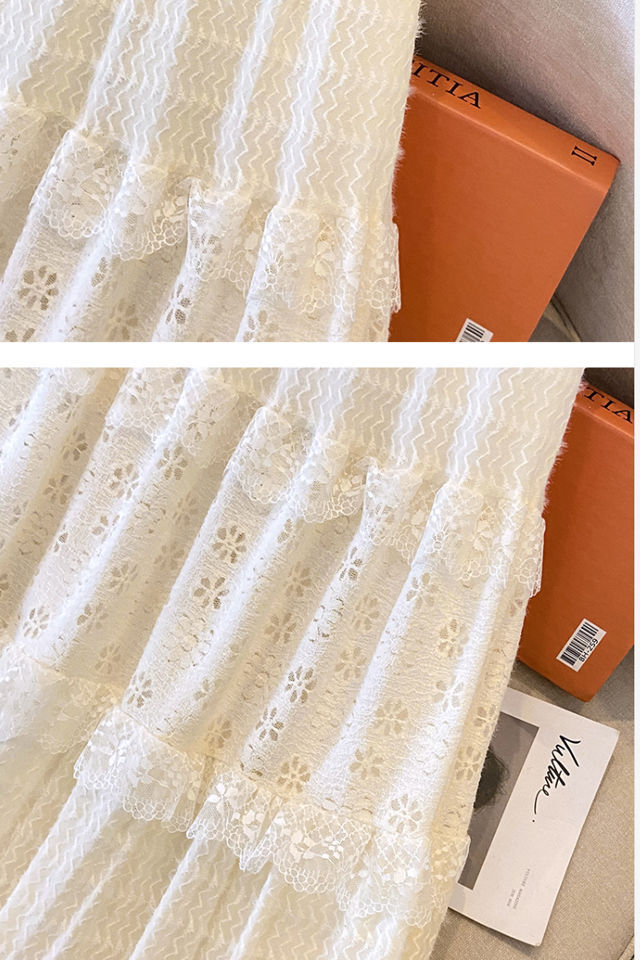 寻款法式春夏蕾丝温柔2024镂空蛋糕新款高腰拼接显瘦半身裙长裙详情13