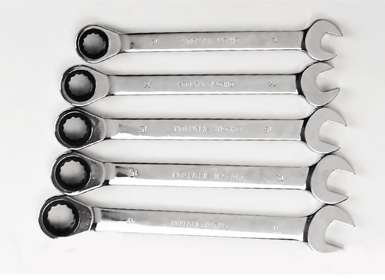 批发两用梅花开口棘轮扳手铬钒钢多功能快速镜面扳手双头扳手工具详情21