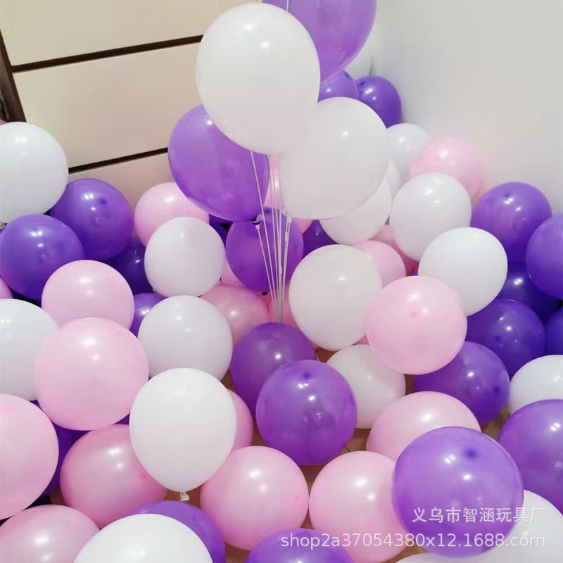 婚庆布置10寸1.5克亚光气球圆形乳胶卡通饰景可印字派对详情4