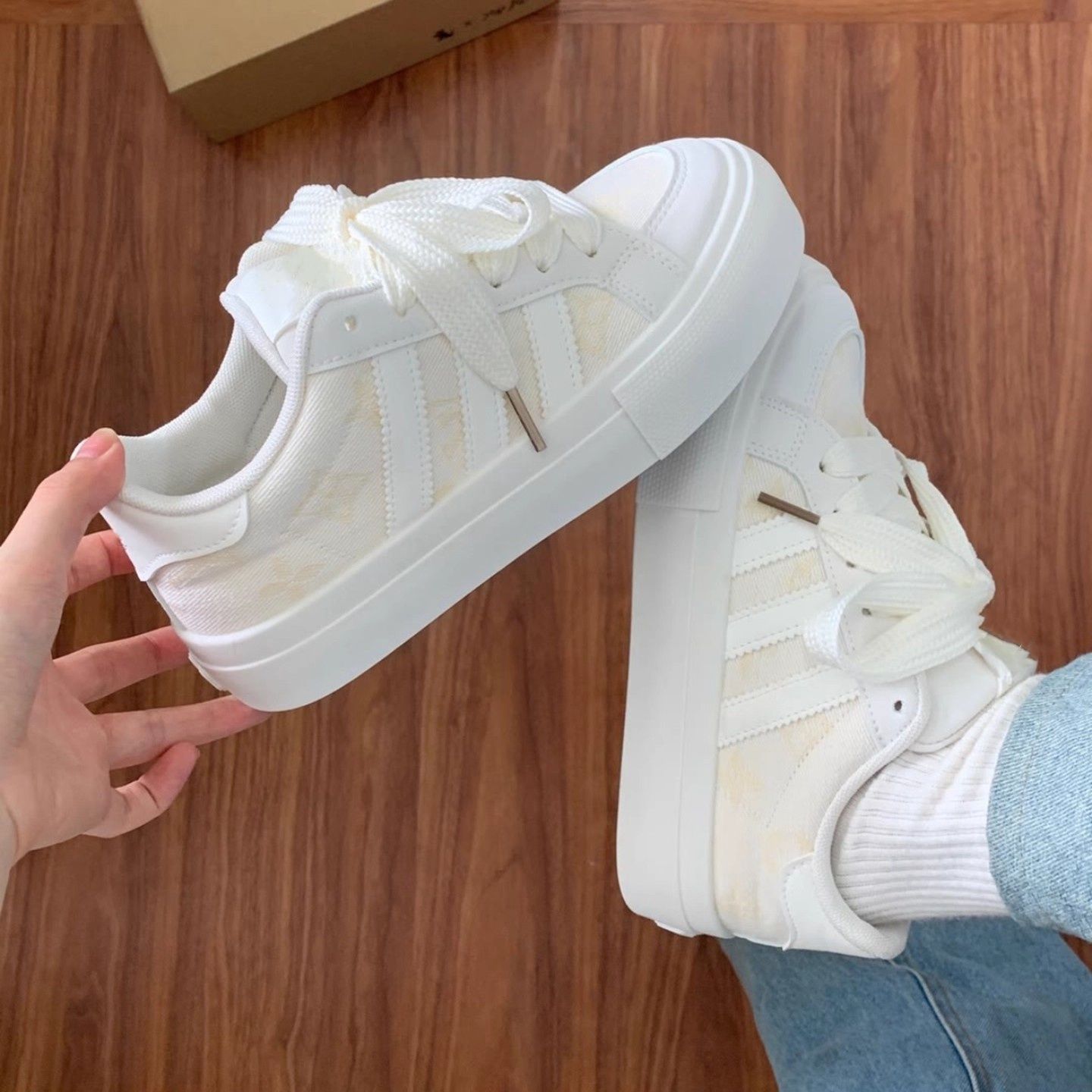 韩版百搭小香风板鞋女2025春秋新款帆布鞋原创休闲运动鞋小白鞋子详情2