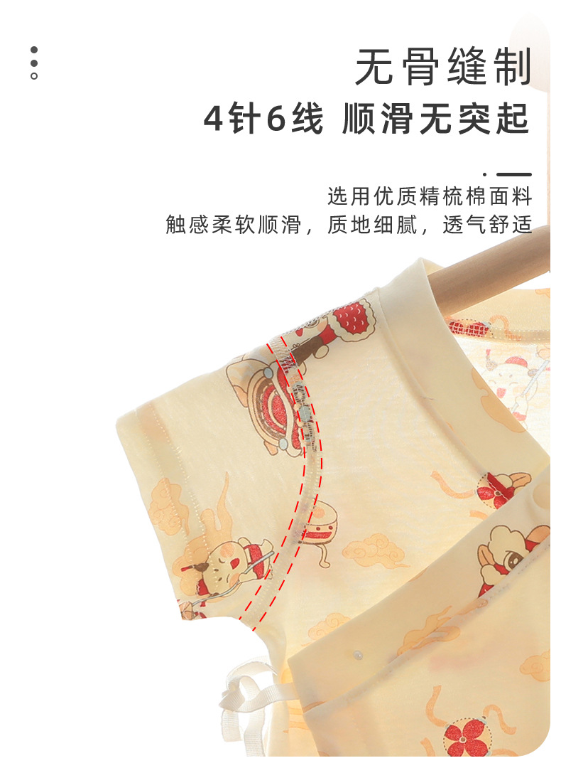 zh005新生儿衣服夏季宝宝睡衣家居服纯棉和尚服婴儿薄款连体衣详情5