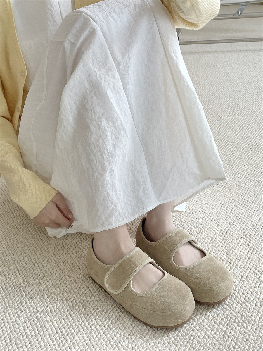 森系黄色勃肯鞋女平底2025年春季浅口软底豆豆鞋奶奶鞋单鞋子详情10
