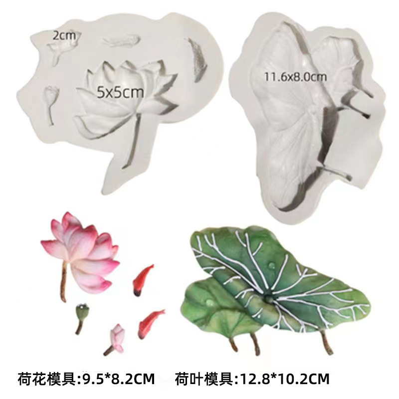 diy lotus silicone mold, lotus chocolate cake, fondant dew, scented candle, soap, and epoxy resin decorative mold pic 8