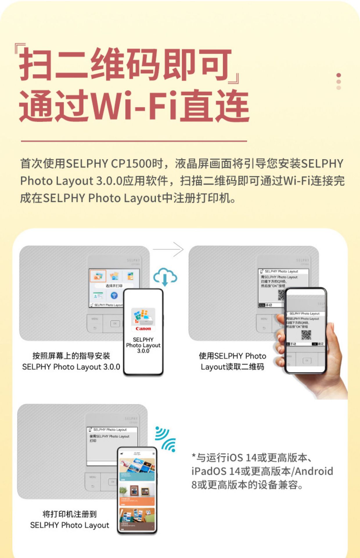 佳能手机无线洗照片机器便携式CP1500家用热升华照片冲印打印机详情9