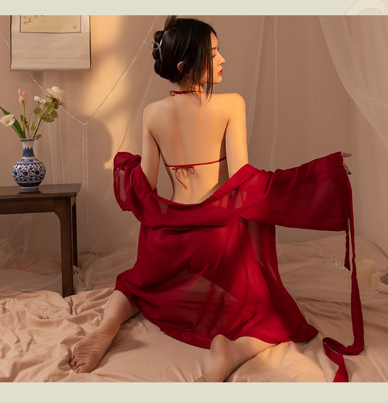 国潮情趣内衣国潮古风性感纯欲透视短裙汉服挑逗肚兜激情诱惑睡衣套装详情11