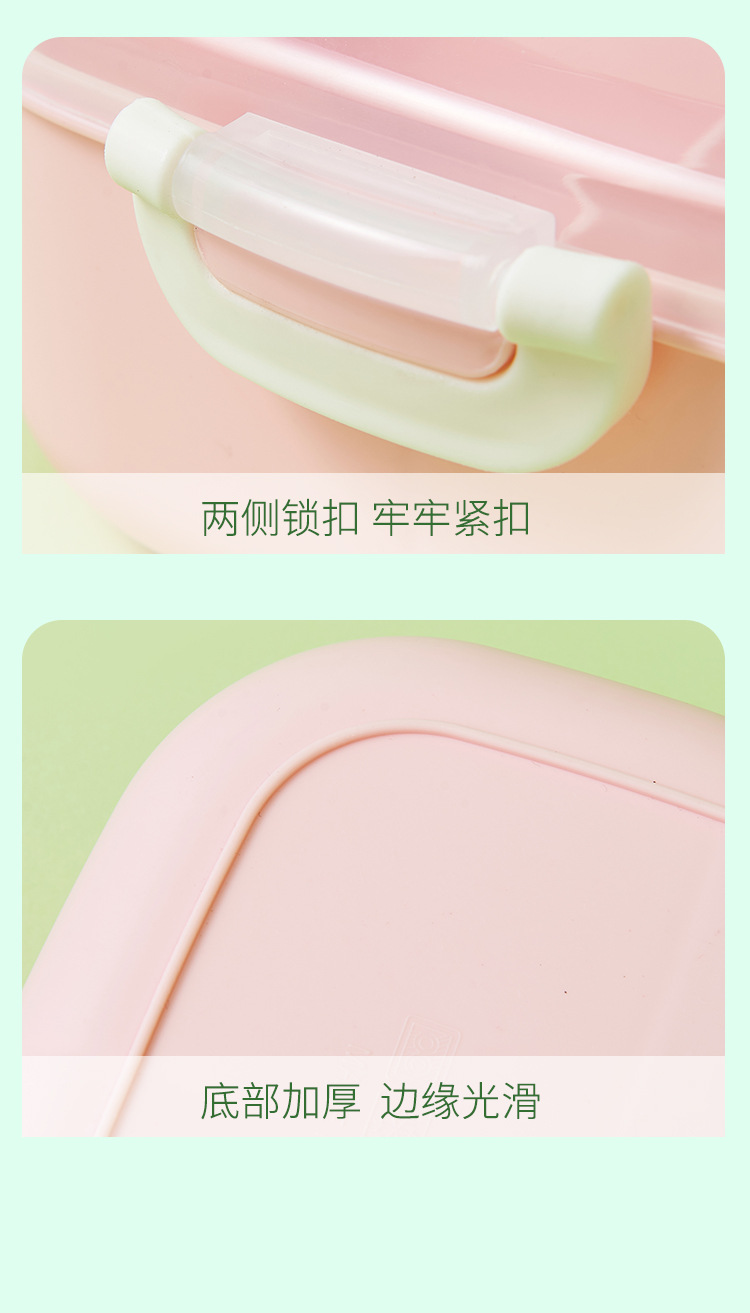 卡通恐龙带叉勺饭盒学生上班族便当盒水果沙拉野餐盒亚马逊热卖款详情9