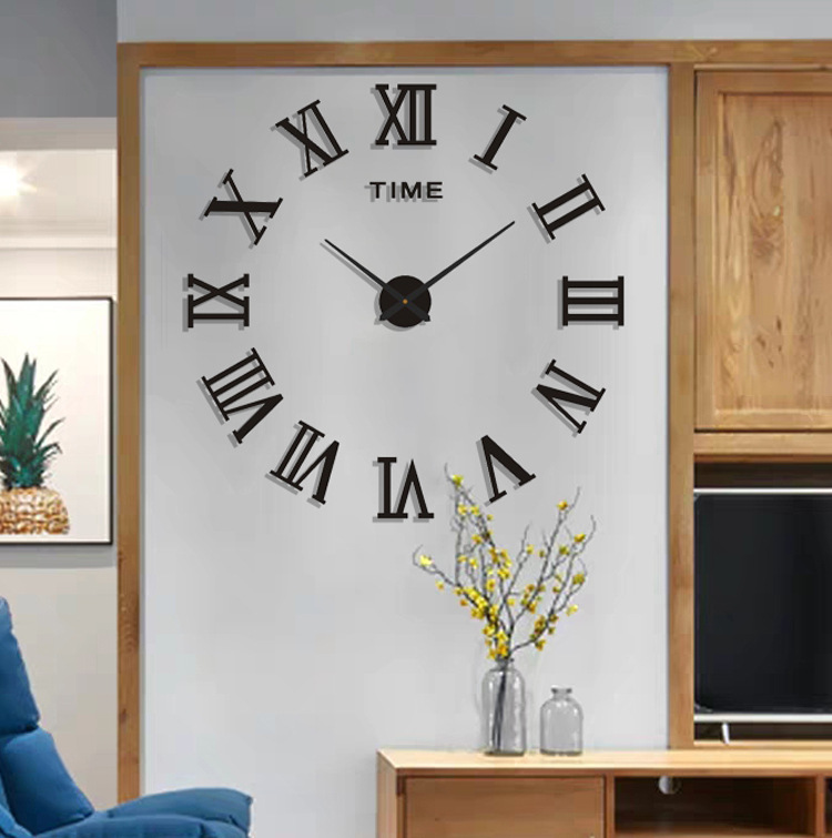 Creative Nordic living room acrylic three-dimensional decorative clock, bedroom diy silent wall clock, home wall-mounted clock pic 20