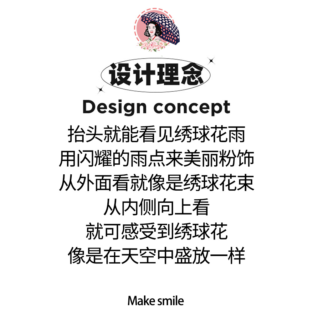 25年星宝新款成人透明伞绣球花彩色图案拱形雨伞数码印日韩清新详情5