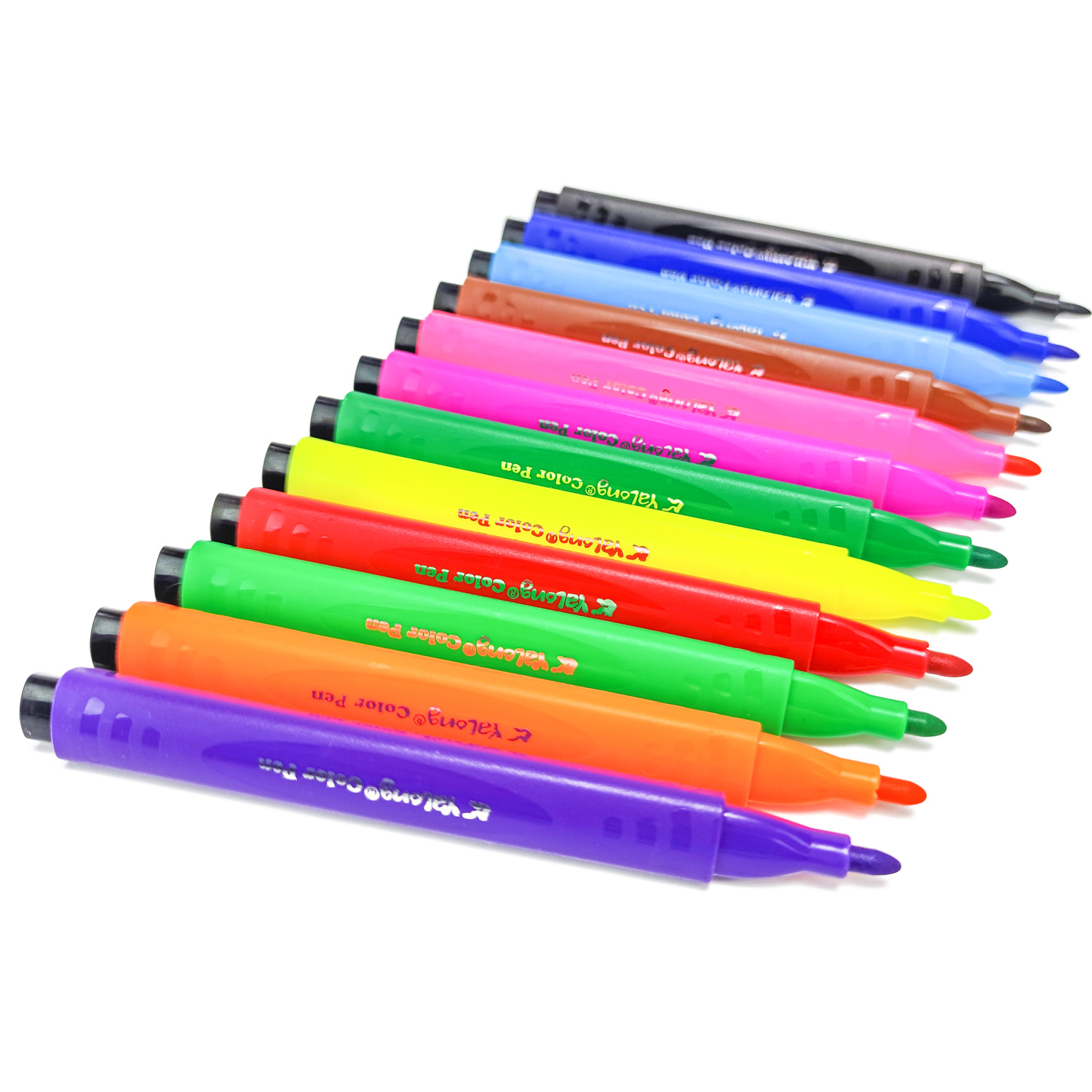 Yalong Cross-border Bestseller 12-color fruit-scented marker pens, durable pens, triangular handle artistic watercolor pens, marker pens pic 2