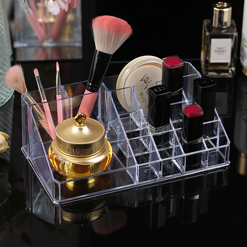 16-compartment multi-functional lipstick stand, desktop dressing table, large-capacity brush makeup rack, storage box, direct supply from the manufacturer pic 1