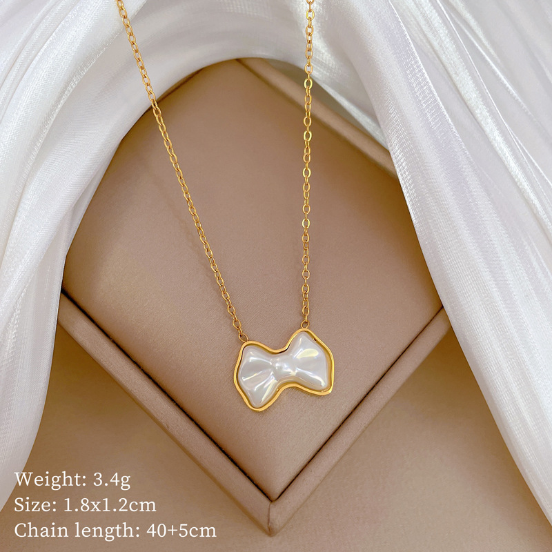 【通体钛钢】炉内真金幸运草爆款冷淡项链女ins网红锁骨链配饰品详情48