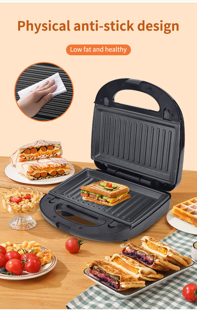 Cross-border export sandwich machine 10-in-1 detachable breakfast machine, cake, nut, doughnut and waffle machine pic 5