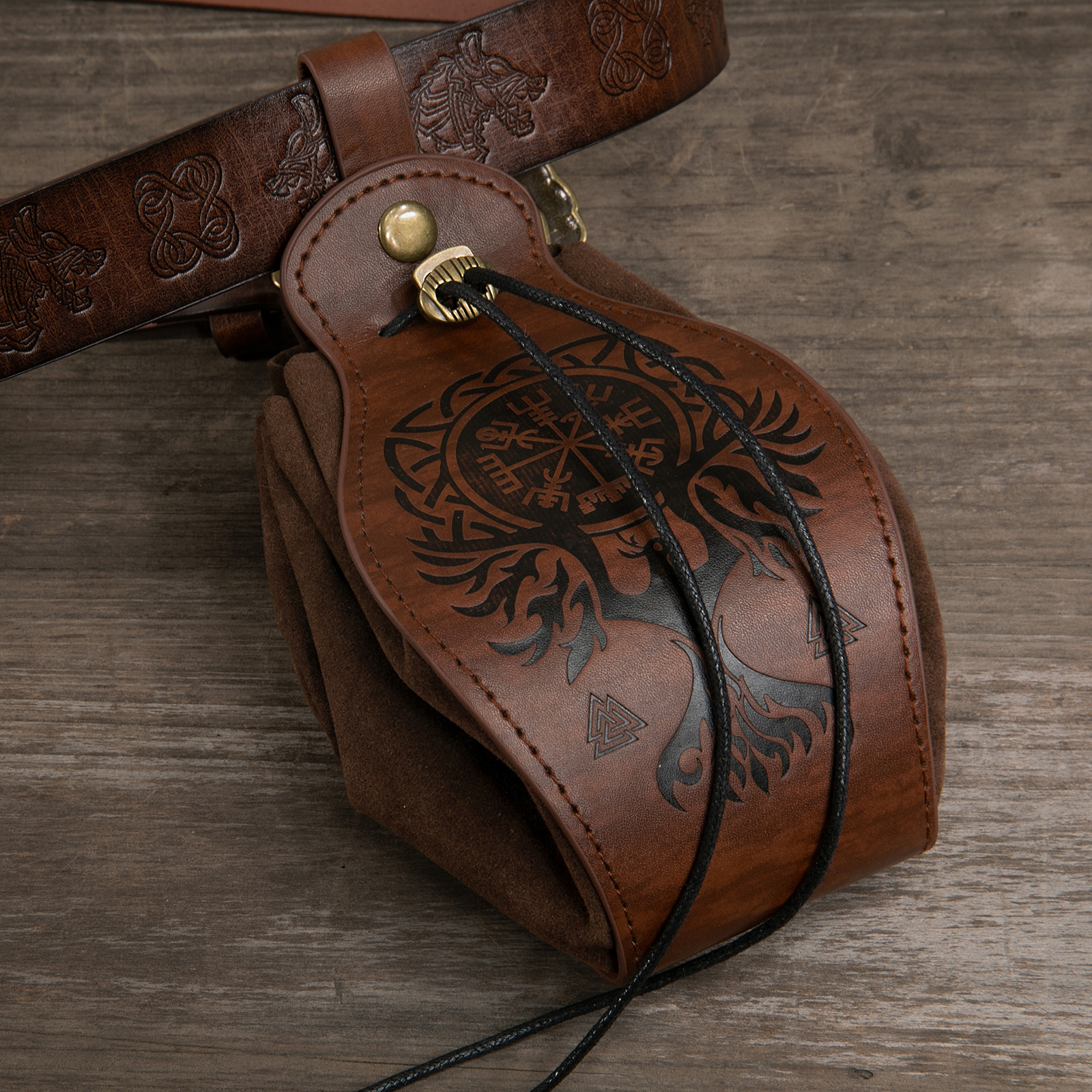 Cross-border multi-platform best-selling Vikings style medieval pocket bags that can be hung with belts, retro waist bags pic 14