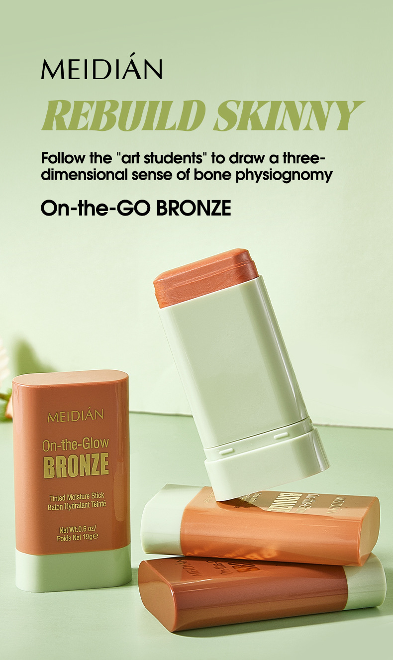【 Cross-border Exclusive 】MEIDIAN Blush Sticks, Facial Makeup, Highlighter Contouring, Swelling Blush wholesale pic 2