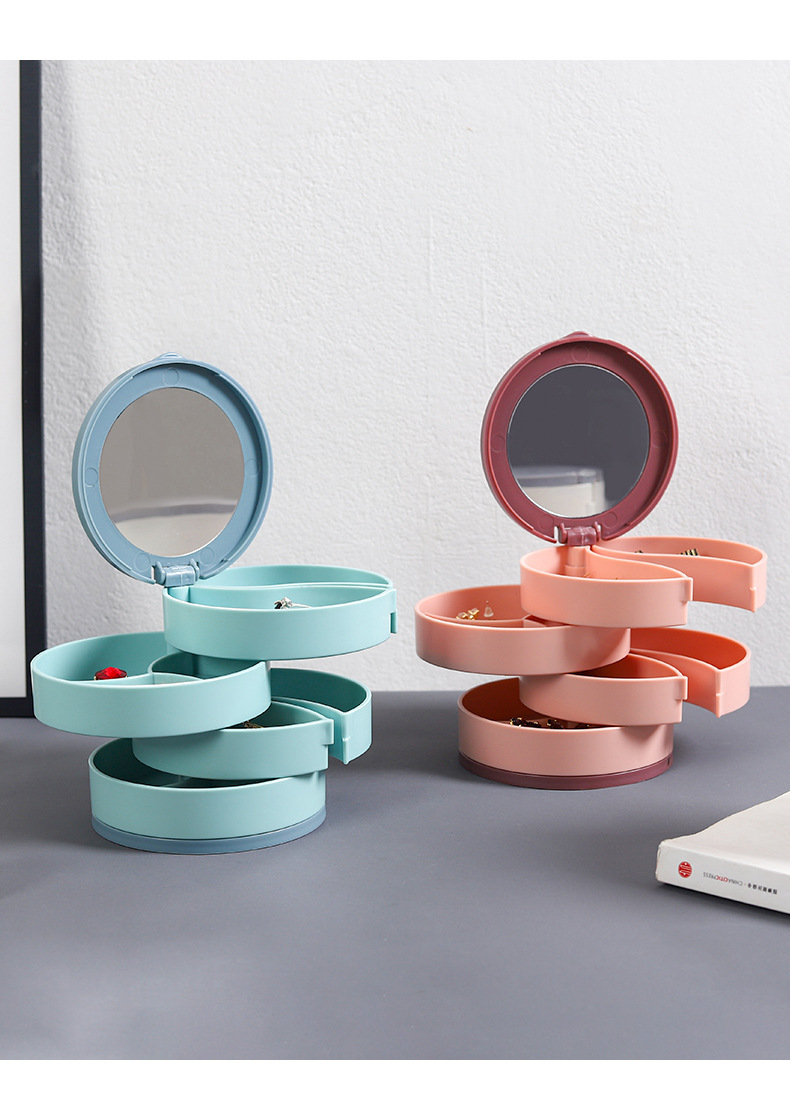 旋转耳钉耳环耳饰首饰收纳盒架小精致收拾饰品网红耳夹包多层盒子详情13