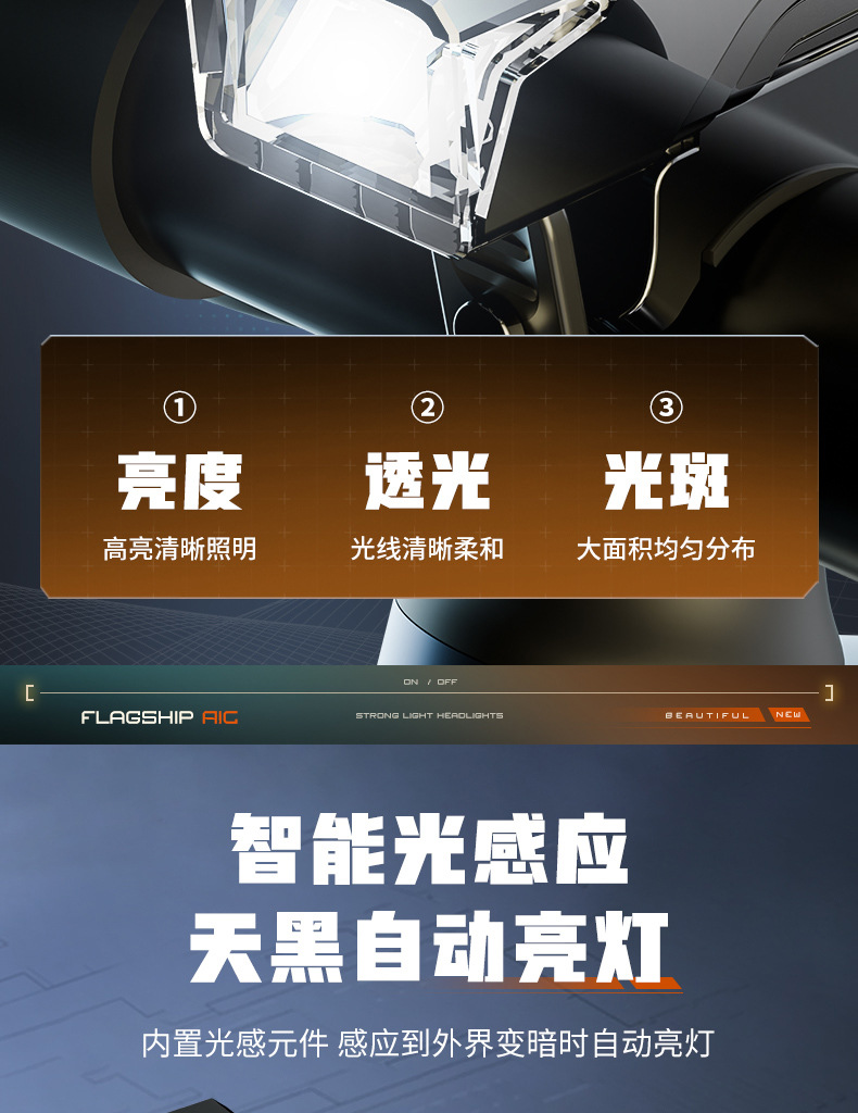 自行车车灯夜骑强光手电筒前灯防雨水充电山地公路儿童单车长续航详情9