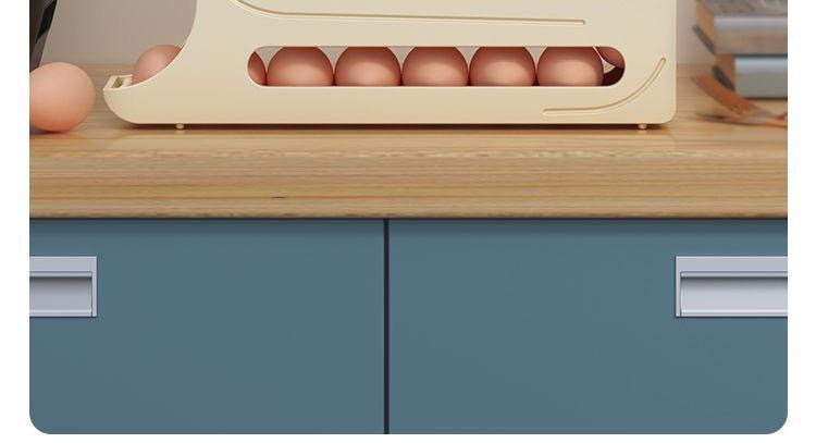 Slide rolling egg storage box, storage for the side door of household refrigerator, kitchen egg retrieval wonder, new automatic rolling egg rack pic 14