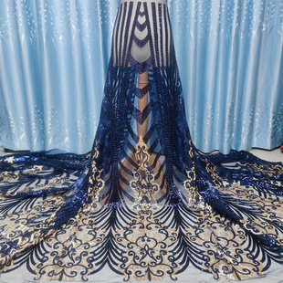 新款非洲亮片蕾丝花边网布面料派对礼服民族风服装辅料laceJX756详情25