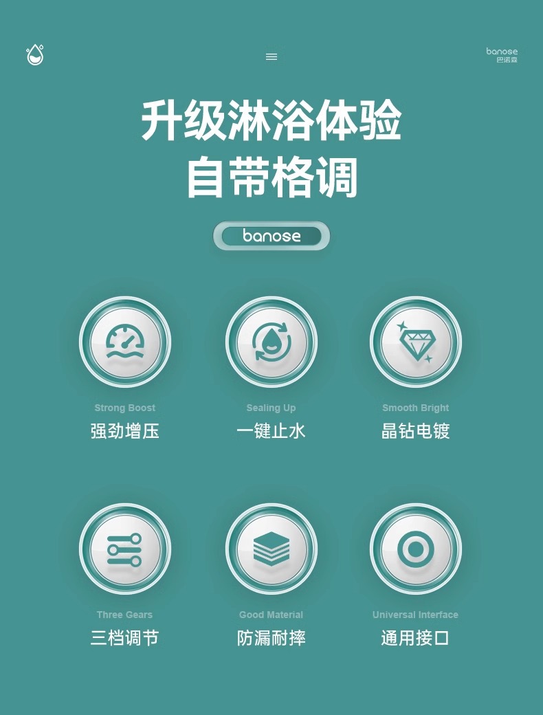 浴霸沐浴过滤增压花洒喷头超强加压家用洗澡浴室热水器淋浴莲蓬头详情4