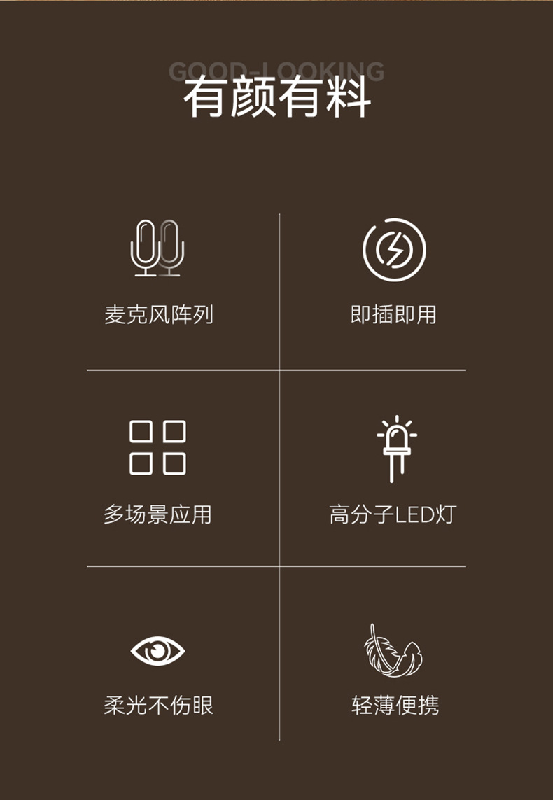 Smart voice USB charging Panda light, voice-controlled night light for bedroom and bathroom, mini soft light, seven-color night light pic 2