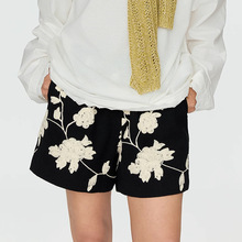 In-stock 0wis raindrop linen and floral patterned French raindrop linen printed floral casual trousers, slimming and versatile pic 12