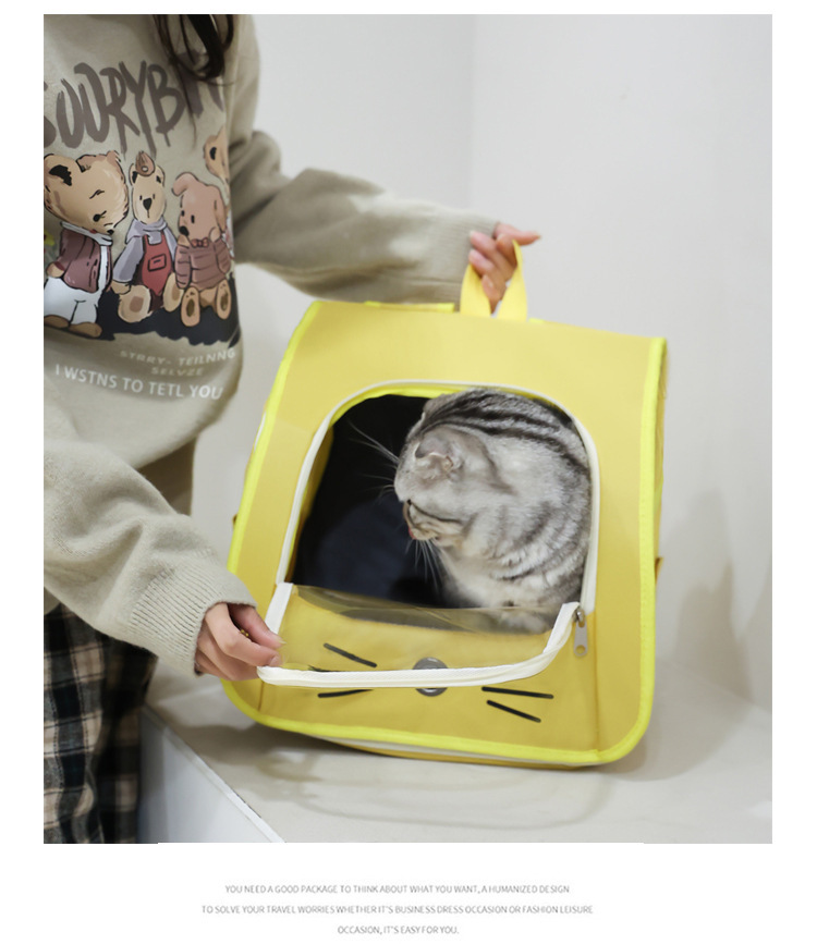 时尚透气宠物双肩包大猫背包便携式猫猫包宠物拉杆包多功能宠物包详情14