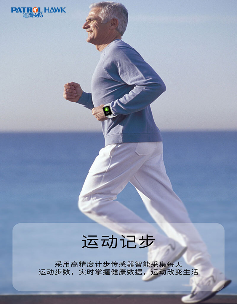 巡鹰安防4GCAT1全网通物联网智能手表血氧血压心率体温监测手表详情7
