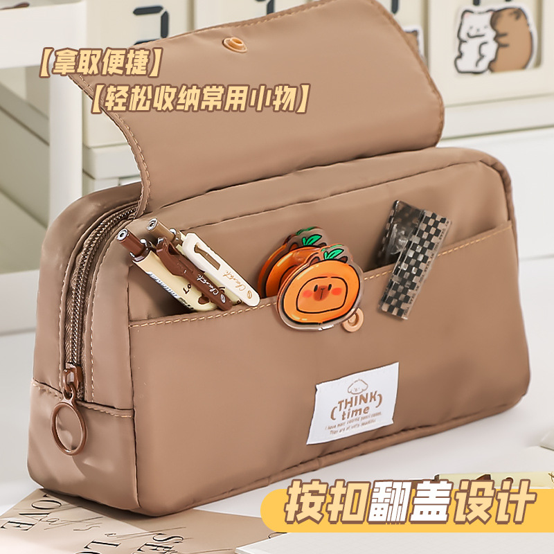 大容量透明笔袋美拉德大容量铅笔盒小学生新款多功能设计感文具袋详情4