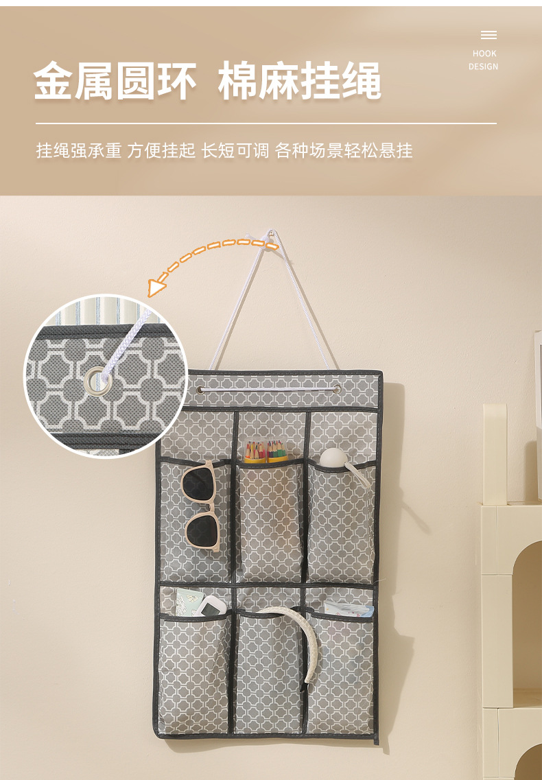 门后收纳挂袋宿舍壁挂式鞋子杂物分装收纳袋多功能整理储物挂袋详情4