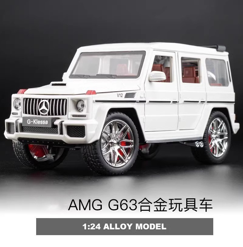 Boxed car to 1:24 Mercedes-Benz G-class AMG-G63 simulation alloy car sound and light off-road vehicle toy ornament pic 2
