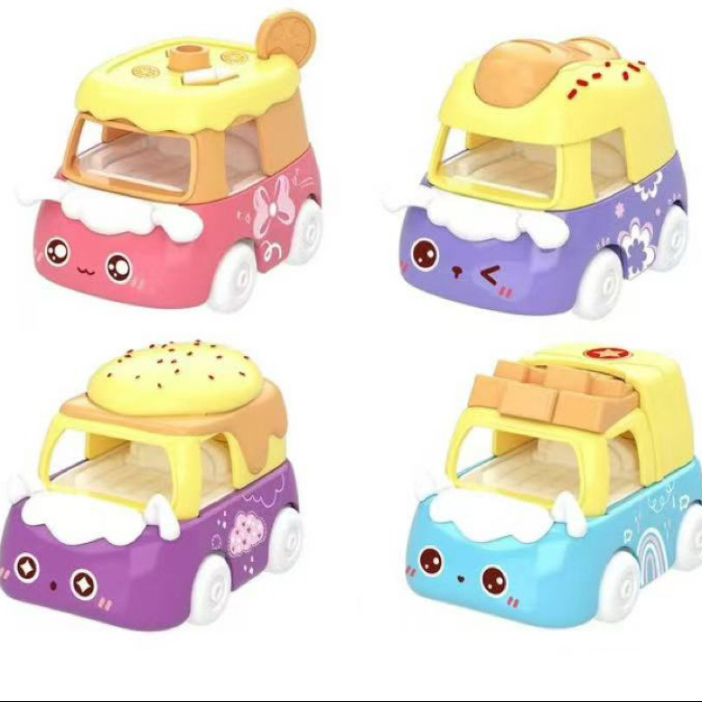 跨境Q版甜品婚庆合金车卡通小汽车玩具娃娃机扭蛋机蛋糕摆件批发详情5
